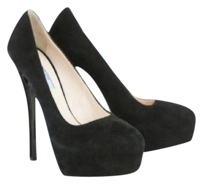 Prada Black Suede High Heels Pumps