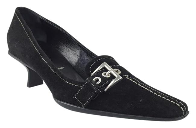 Prada Black Suede Kitten Heels Pumps