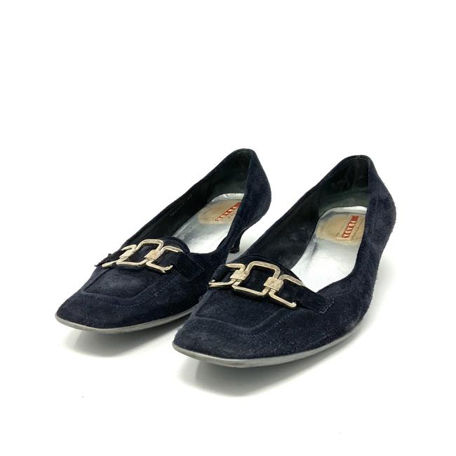 Prada Black Suede Kitten Pumps