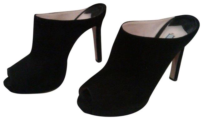 Prada Black Suede Leather Made In Italy Pumps