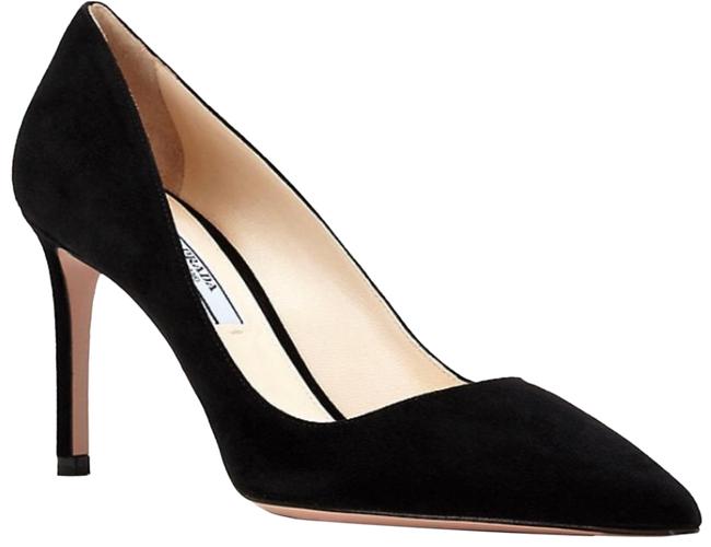 Prada Black Suede Pointed Pumps