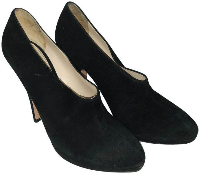 Prada Black Suede Round toe Pumps