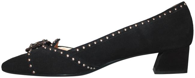 Prada Black Suede Silver Studded Heels Pumps