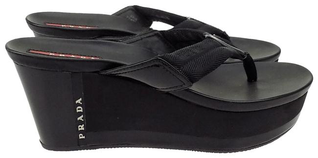 Prada Black Thong Sandal MulesSlides