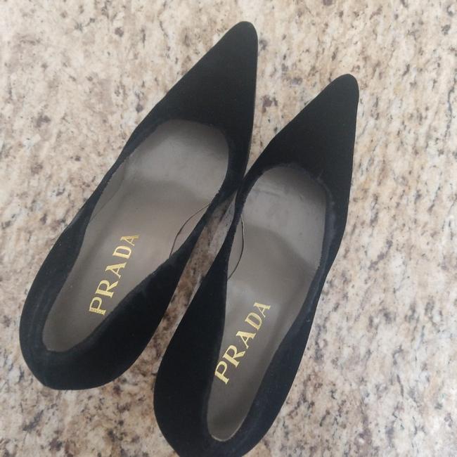 Prada Black Velvet Vintage Pumps