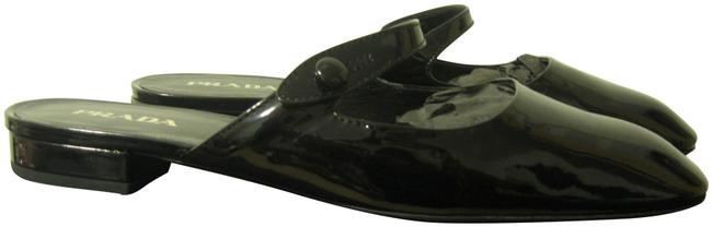 Prada Black Vernice MulesSlides
