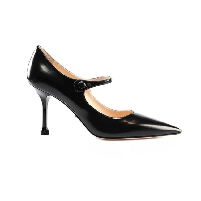 Prada Black Womens Brushed Leather Pumps