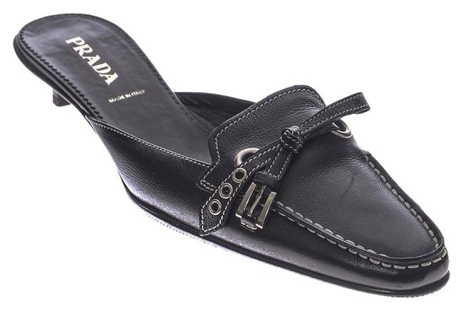 Prada Black Womens Leather 17818 MulesSlides