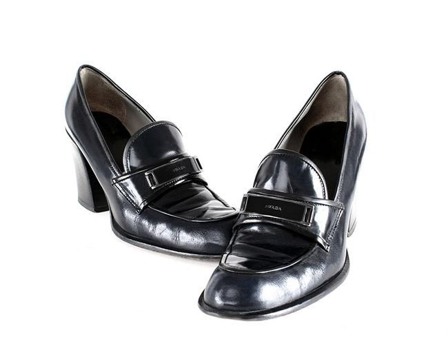 Prada Blue Loafers Heels 12 Eu 7 12 Us Pumps