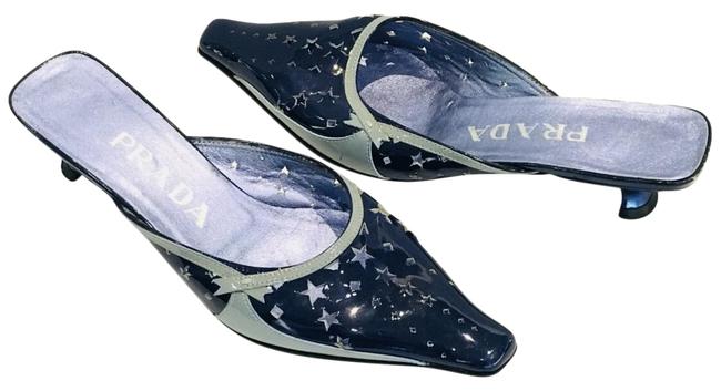 Prada Blue Patent Sandals MulesSlides