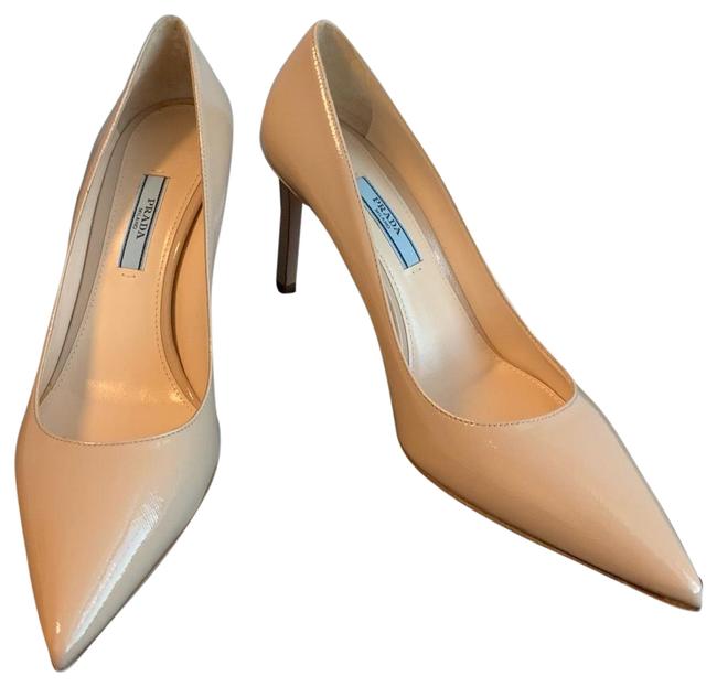 Prada Blush Pointed Toe Patent Leather Pumps