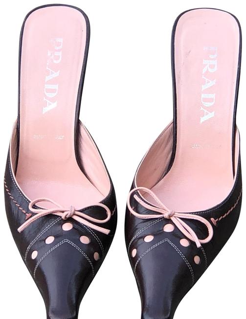 Prada Brown and Pink Slides Pumps