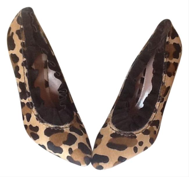 Prada BrownTan Leopard Print Pony Hair Pumps