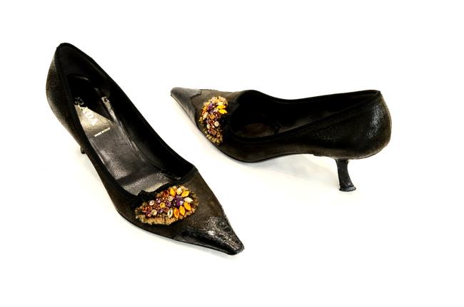 Prada Brown Embellishment Pumps