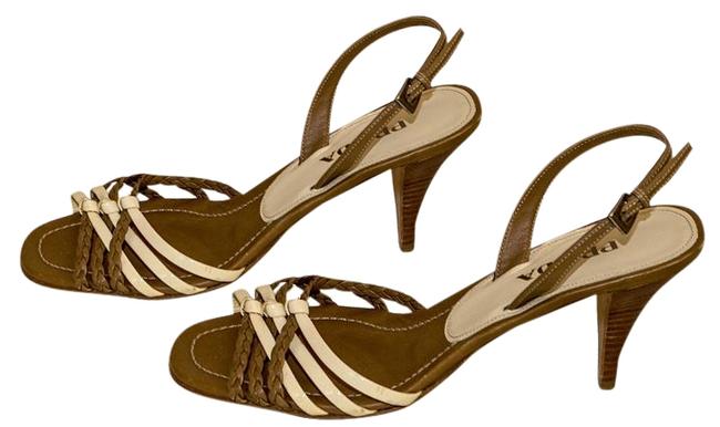 Prada BrownIvory Pumps