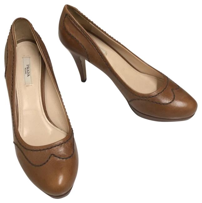 Prada Brown Leather Heels Pumps