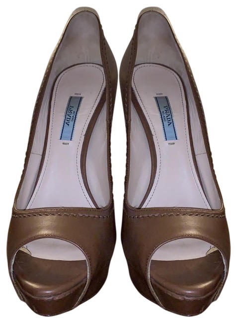 Prada Brown Patent Leather Pumps