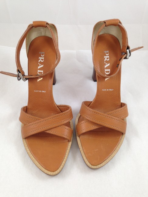 Prada Brown Sandals Chunky Heel Pumps