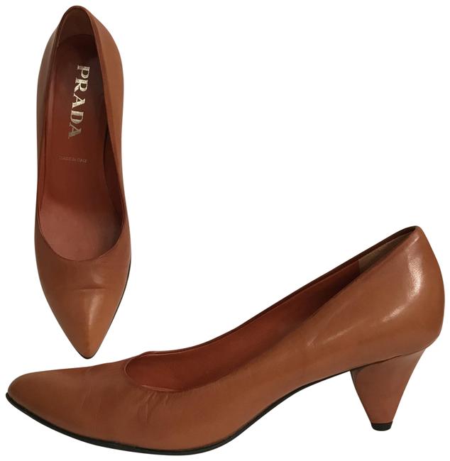 Prada Brown Soft Lambskin Leather Pumps