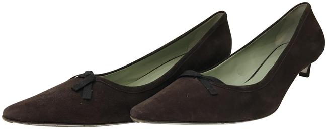 Prada Brown Suede Kitten Heel Pumps