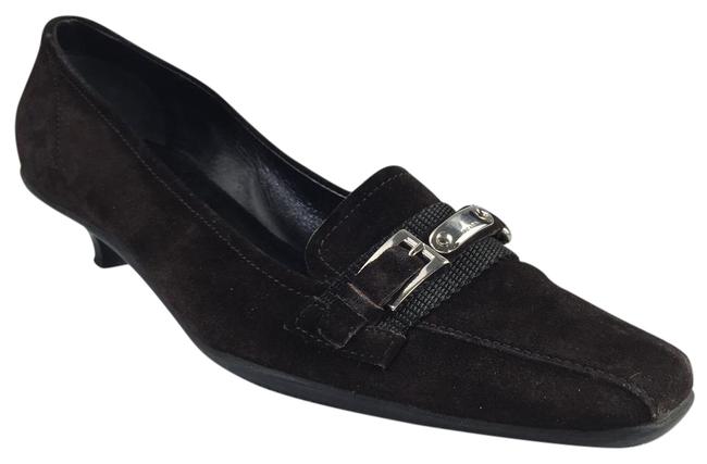 Prada Brown Suede Kitten Heels Pumps