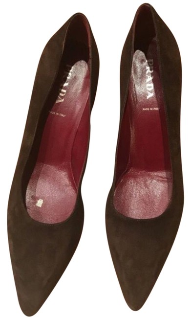 Prada Brown Suede Pointed Toe Pumps