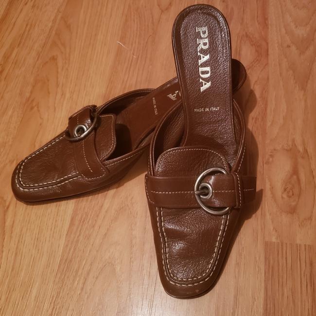 Prada Brown Vero Cuoio MulesSlides