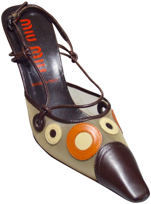 Prada BrownMulticolor Miu Miu Pumps