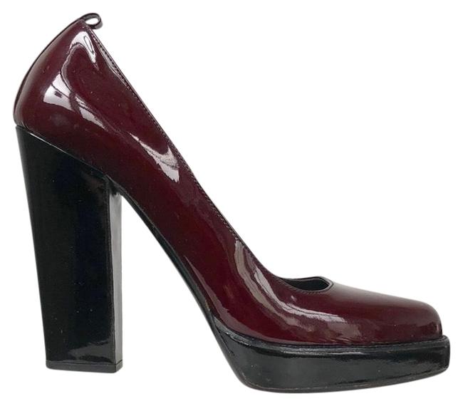 Prada Burgundy Oxblood Platform Mary Jane Pumps