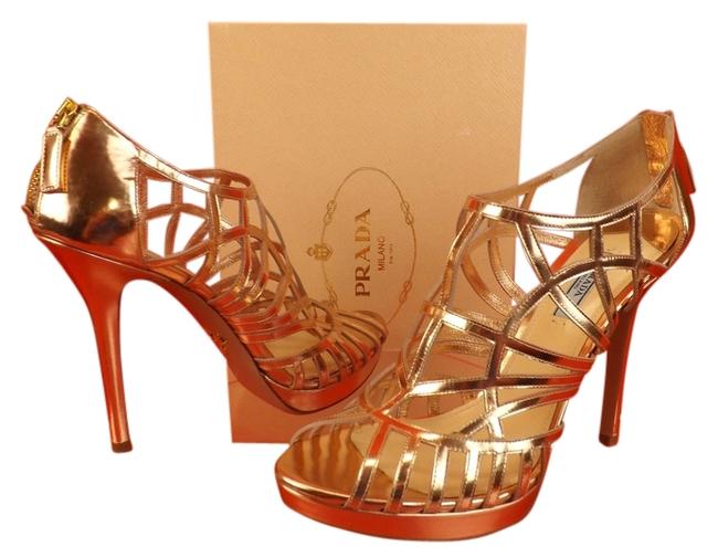 Prada Caged Rose Gold Pumps
