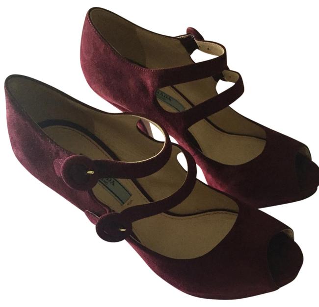 Prada CamoscioBurgundy Suede Pumps
