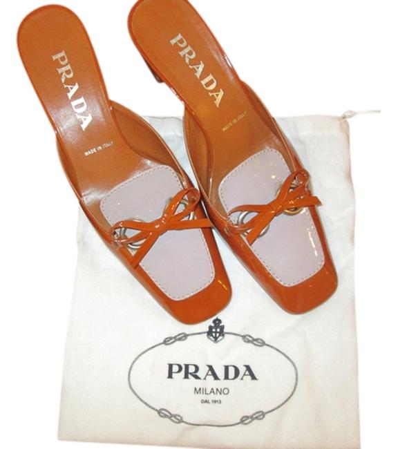 Prada CognacLilac MulesSlides