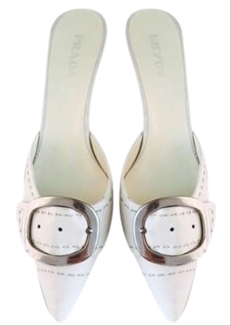 Prada Cream Mules Pumps