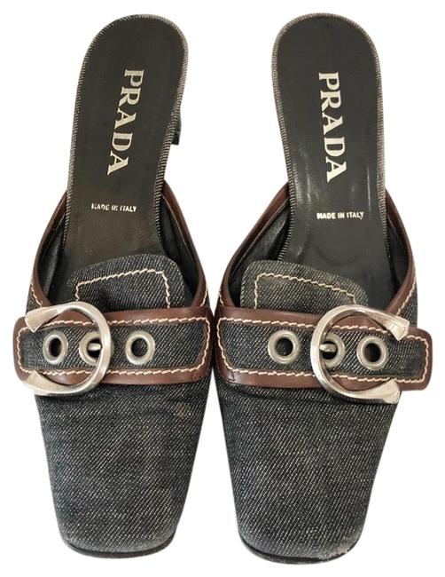 Prada Denim Slip On with Buckle Pumps