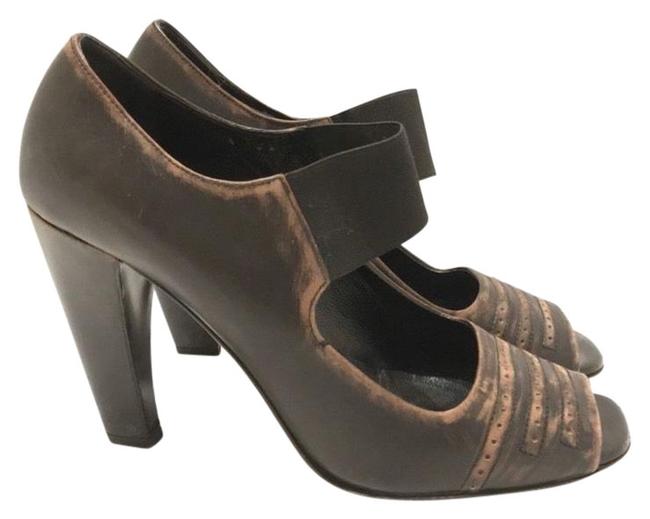 Prada Distressed Leather Peep Pumps