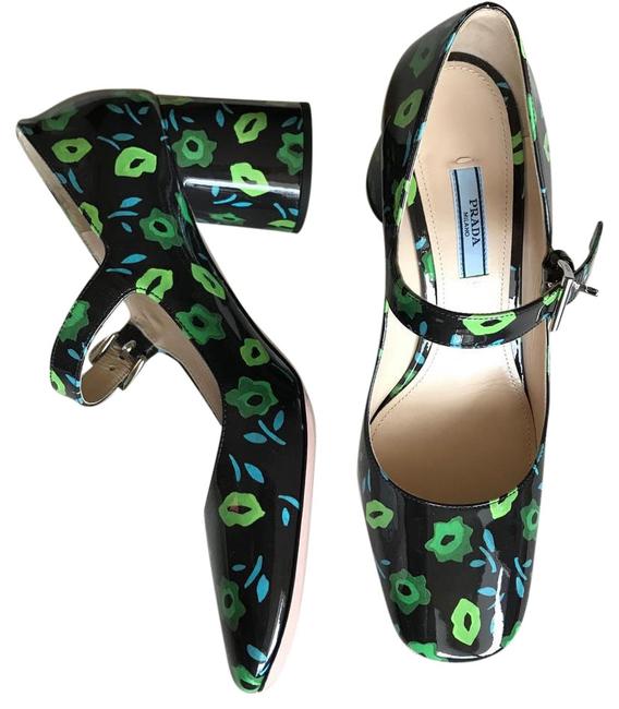 Prada Floral Patent Leather Pumps