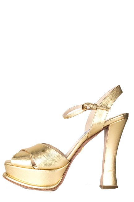 Prada Gold Platform Heels Pumps