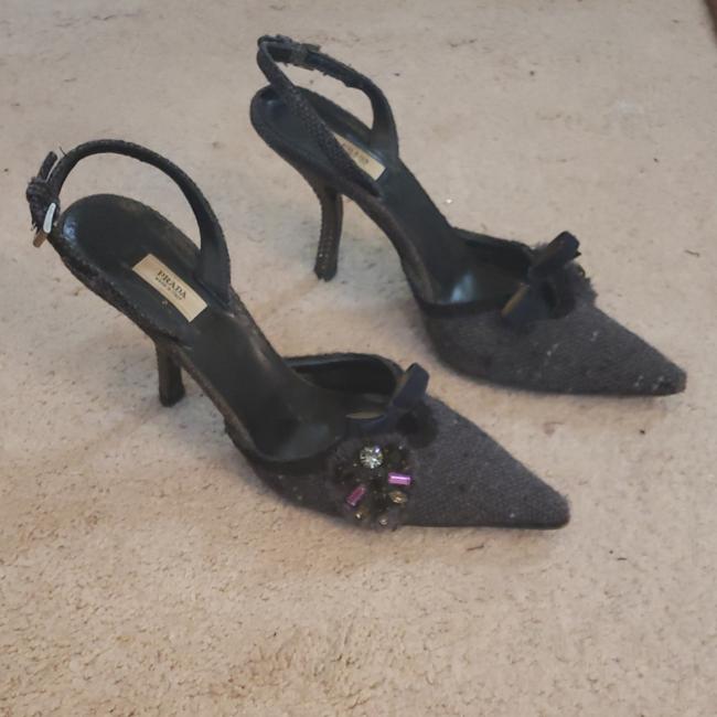 Prada Gray Blue Pumps Narrow
