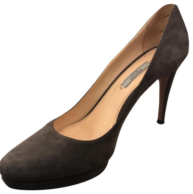 Prada Gray Lady Pumps