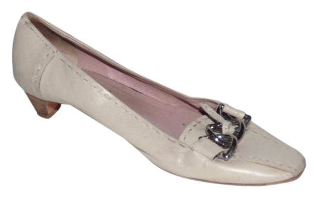 Prada Ivory Leather Vintage ShoesDesigner Pumps