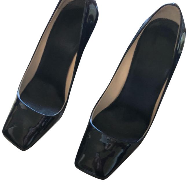 Prada Metallic Black Taffetas Chic Pumps