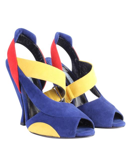 Prada Multicolor Block Suede Pumps