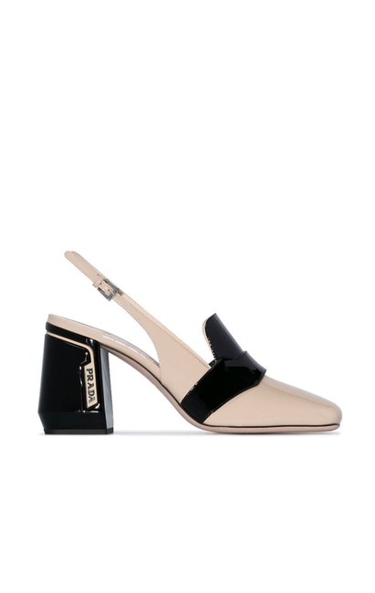 Prada Nude and Black 1s226lf085zhv Pumps