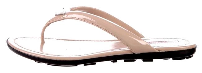Prada Nude Leather Thongs Sandals In 36 Pumps