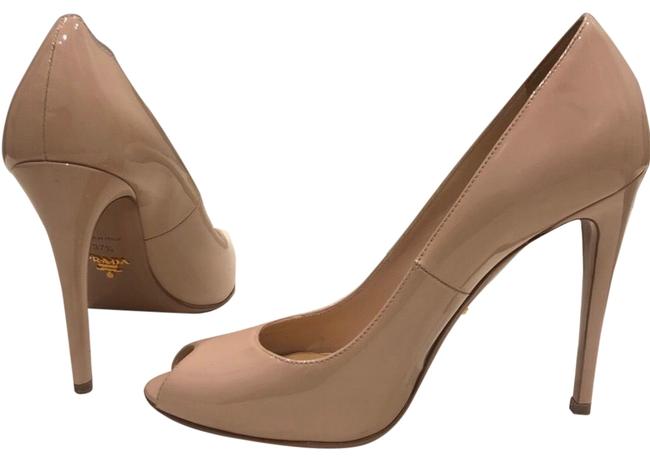 Prada Nude Peep Toe Pumps