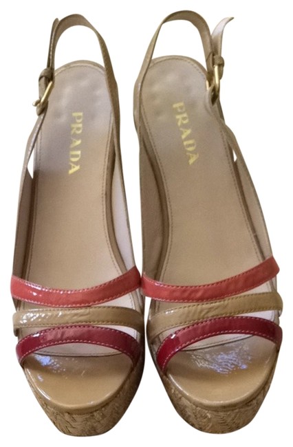 Prada Nude Red and Coral 46884 Pumps