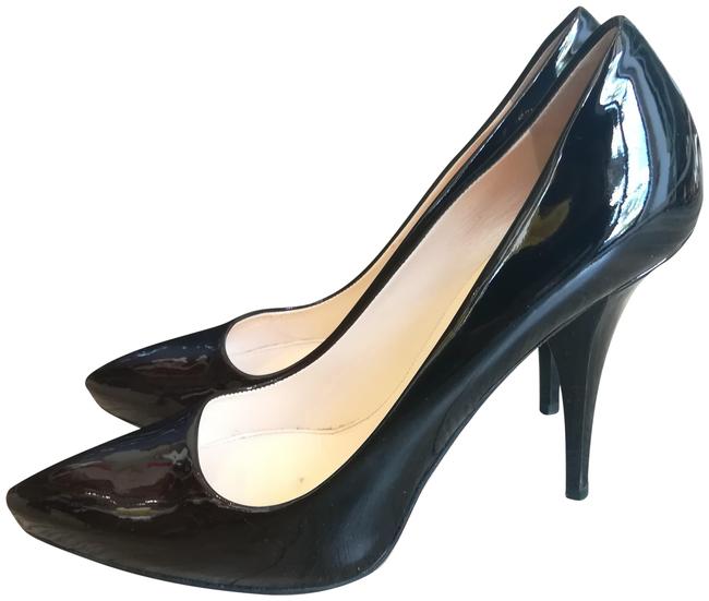 Prada Oxblood Black Patent Leather Pumps