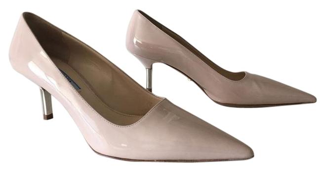 Prada Patent Leather Metal heel Pointed Toe Cipria Pumps