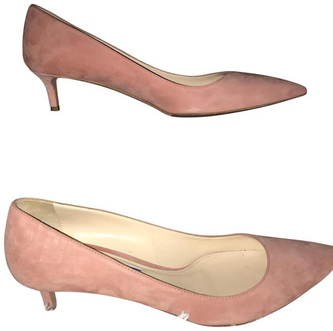 Prada Pink Kitten Heel In Suede Pumps