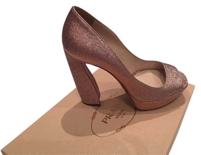 Prada Pink Lurex Calzature Donna Sable Pumps